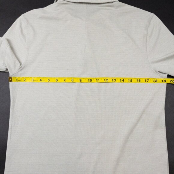 Lululemon Evolution Polo Men's Fits Small Light Gray Striped Stretch Shirt - Picture 11 of 12